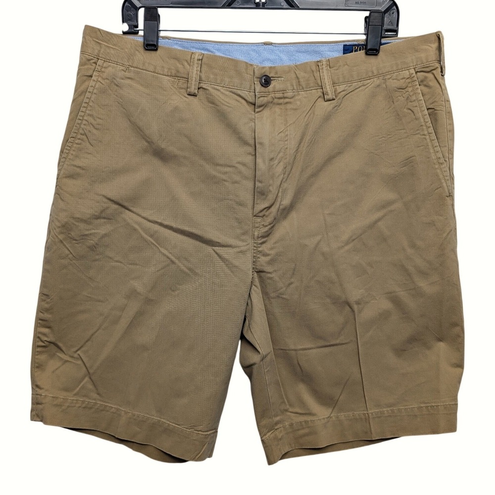 Polo Ralph Lauren Chino Shorts Mens 36 Tan Stretch Classic Fit Pony Logo